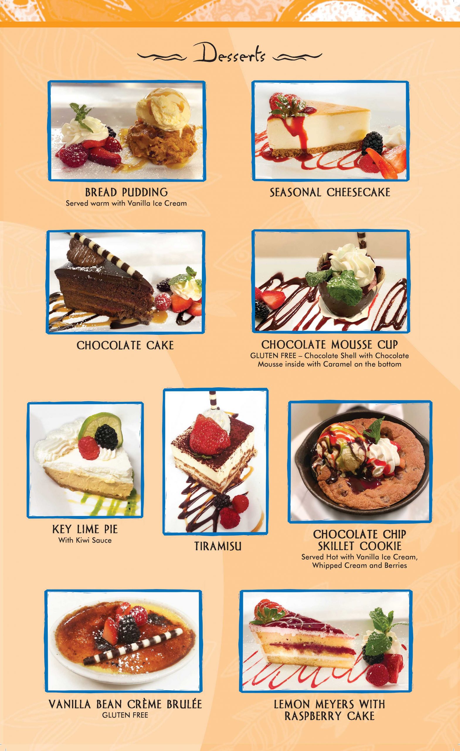 Fish Hopper Dessert Menu