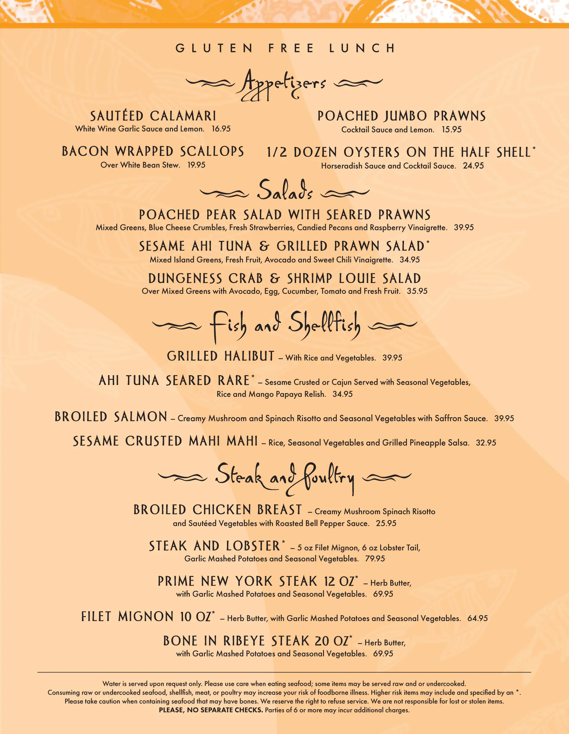 Gluten-Free Lunch Menu